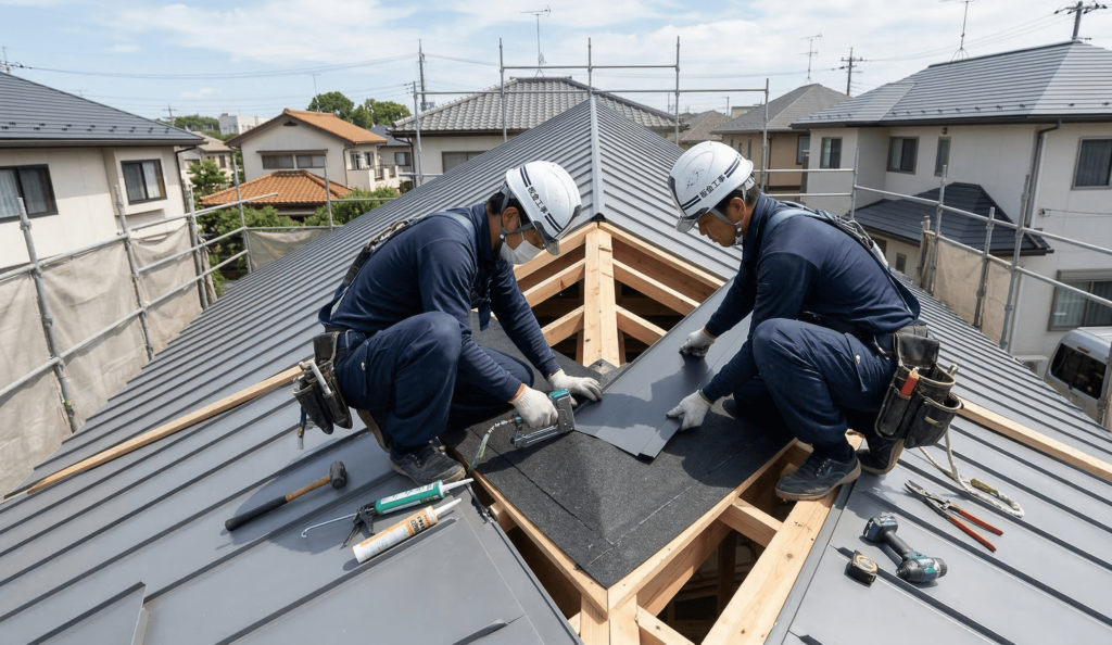 板金工事の防水処理