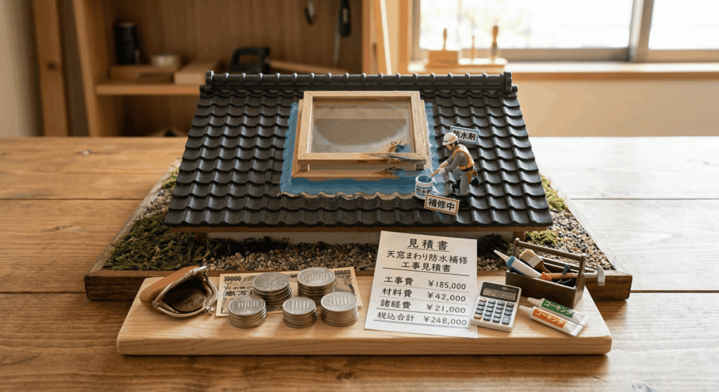 天窓まわり防水補修の費用イメージ
